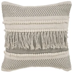 Gray Comfort Fringe Pillow-Kirkland's Home Cheap