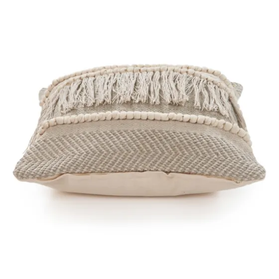Gray Comfort Fringe Pillow-Kirkland's Home Cheap