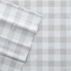Gray Country Plaid 4-Pc. California King Sheet Set-Kirkland's Home New