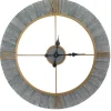 Gray Cutout Wood Wall Clock With Gold Metal-Kirkland's Home Fashion