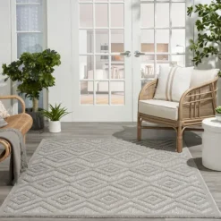Gray Diamond Indoor/Outdoor Area Rug, 5X7-Kirkland's Home Shop