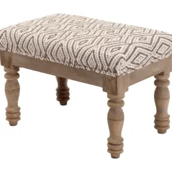 Gray Diamond Upholstered Ottoman-Kirkland's Home Discount