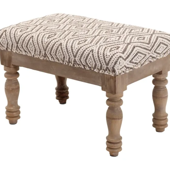 Gray Diamond Upholstered Ottoman-Kirkland's Home Discount