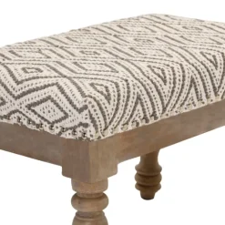 Gray Diamond Upholstered Ottoman-Kirkland's Home Discount