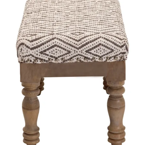 Gray Diamond Upholstered Ottoman-Kirkland's Home Discount