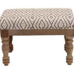 Gray Diamond Upholstered Ottoman-Kirkland's Home Discount