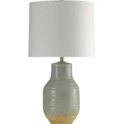 Gray Dipped Two-Toned Ceramic Table Lamp-Kirkland's Home Online