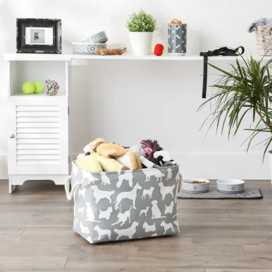 Gray Dog Show Rectangular Storage Bin, 16 In.-Kirkland's Home Hot