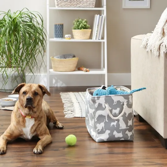 Gray Dog Show Rectangular Storage Bin, 16 In.-Kirkland's Home Hot