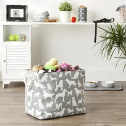 Gray Dog Show Rectangular Storage Bin, 18 In.-Kirkland's Home Store