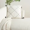 Gray Dotted Braided Stripe Tassel Throw Pillow-Kirkland's Home Store
