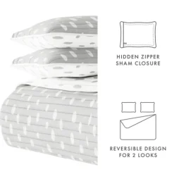 Gray Dotted Reversible 3-Pc. Queen Quilt Set-Kirkland's Home Discount
