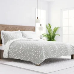 Gray Dotted Reversible 2-Pc. Twin Quilt Set-Kirkland's Home Flash Sale