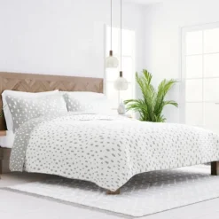 Gray Dotted Reversible 3-Pc. King Quilt Set-Kirkland's Home New
