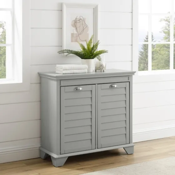 Gray Double Linen Hamper-Kirkland's Home Shop