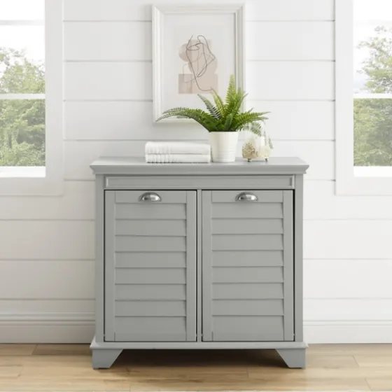 Gray Double Linen Hamper-Kirkland's Home Shop