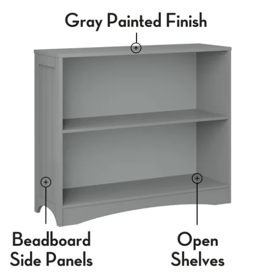 Gray Double Shelf Wooden Bookcase-Kirkland's Home Online