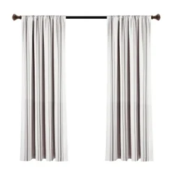 Gray Farmhouse Stripe Curtain Panels, Set Of 2-Kirkland's Home Sale