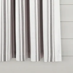 Gray Farmhouse Stripe Curtain Panels, Set Of 2-Kirkland's Home Sale