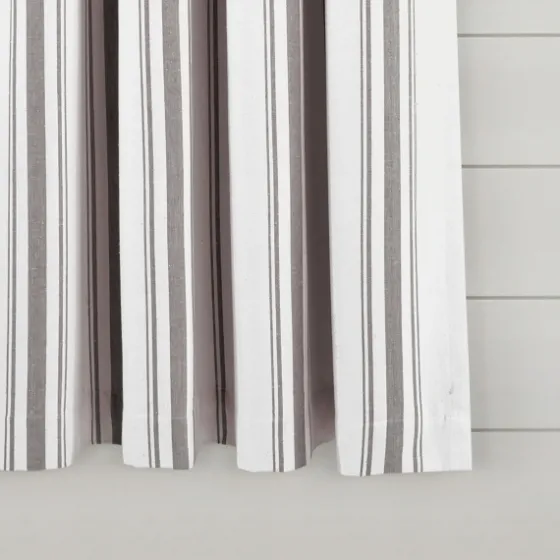Gray Farmhouse Stripe Curtain Panels, Set Of 2-Kirkland's Home Sale