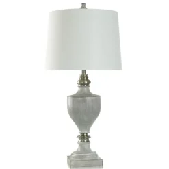 Gray Faux Wood And Silver Table Lamp-Kirkland's Home Shop