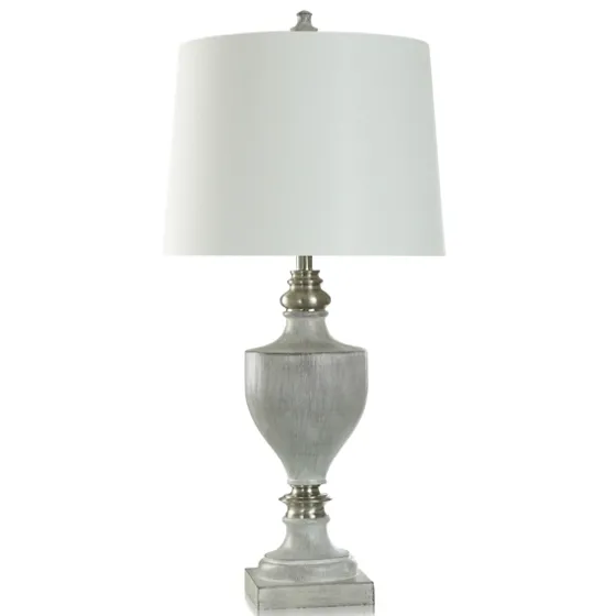 Gray Faux Wood And Silver Table Lamp-Kirkland's Home Shop