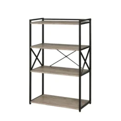 Gray Finish X Frame Open Shelf Bookcase-Kirkland's Home Flash Sale