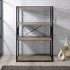 Gray Finish X Frame Open Shelf Bookcase-Kirkland's Home Flash Sale