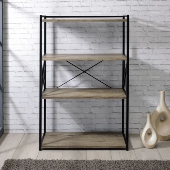 Gray Finish X Frame Open Shelf Bookcase-Kirkland's Home Flash Sale