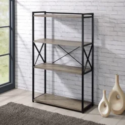 Gray Finish X Frame Open Shelf Bookcase-Kirkland's Home Flash Sale