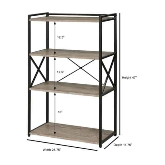 Gray Finish X Frame Open Shelf Bookcase-Kirkland's Home Flash Sale