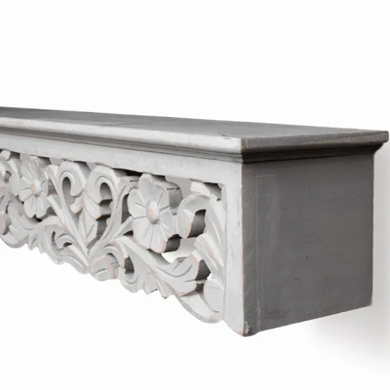 Gray Floral Carved Wall Shelf-Kirkland's Home Discount