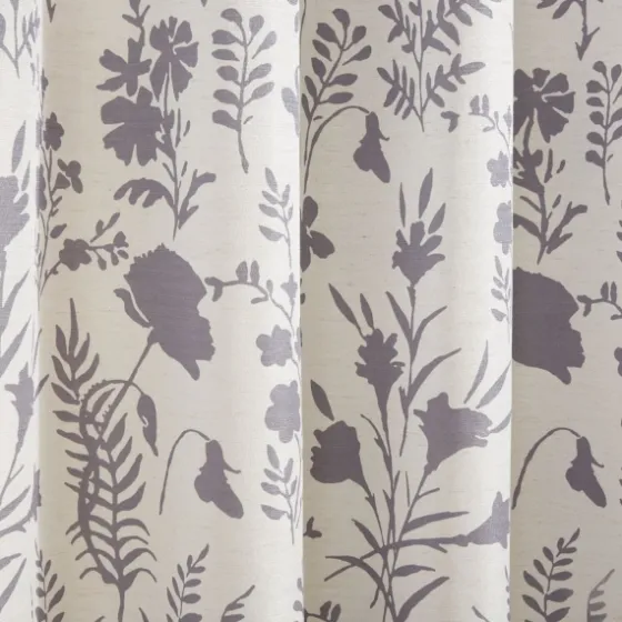 Gray Floral 2-Pc. Curtain Panel Set, 84 In.-Kirkland's Home Fashion