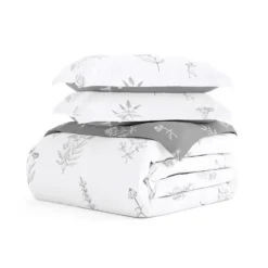 Gray Floral Reversible 2-Pc. Twin Duvet Cover Set-Kirkland's Home Sale