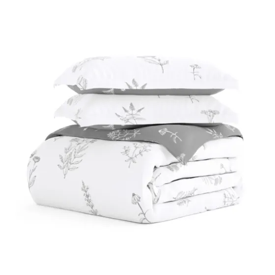 Gray Floral Reversible 2-Pc. Twin Duvet Cover Set-Kirkland's Home Sale