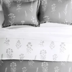 Gray Floral Reversible 2-Pc. Twin Duvet Cover Set-Kirkland's Home Sale