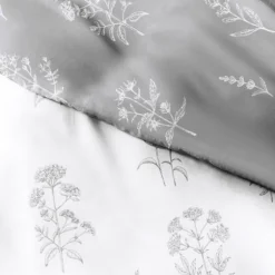 Gray Floral Reversible 2-Pc. Twin Duvet Cover Set-Kirkland's Home Sale
