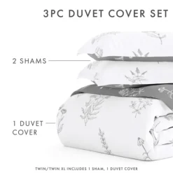 Gray Floral Reversible 2-Pc. Twin Duvet Cover Set-Kirkland's Home Sale