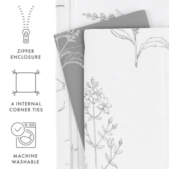 Gray Floral Reversible 2-Pc. Twin Duvet Cover Set-Kirkland's Home Sale