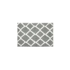 Gray Geometric Pattern Reversible Bath Mat, 34 In.-Kirkland's Home Hot