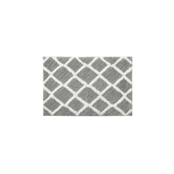 Gray Geometric Pattern Reversible Bath Mat, 34 In.-Kirkland's Home Hot