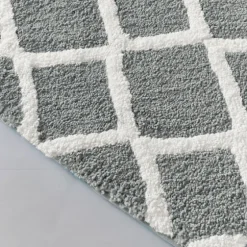 Gray Geometric Pattern Reversible Bath Mat, 34 In.-Kirkland's Home Hot