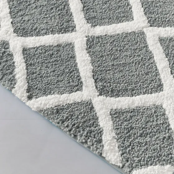 Gray Geometric Pattern Reversible Bath Mat, 34 In.-Kirkland's Home Hot