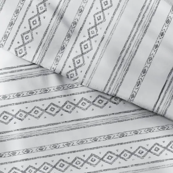 Gray Geometric 3-Pc. King Duvet Cover Set-Kirkland's Home Outlet