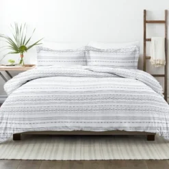 Gray Geometric 3-Pc. King Duvet Cover Set-Kirkland's Home Outlet