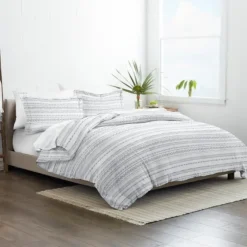 Gray Geometric 3-Pc. King Duvet Cover Set-Kirkland's Home Outlet