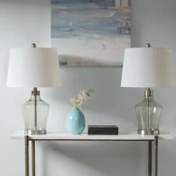 Gray Glass Bold Table Lamps, Set Of 2-Kirkland's Home Cheap