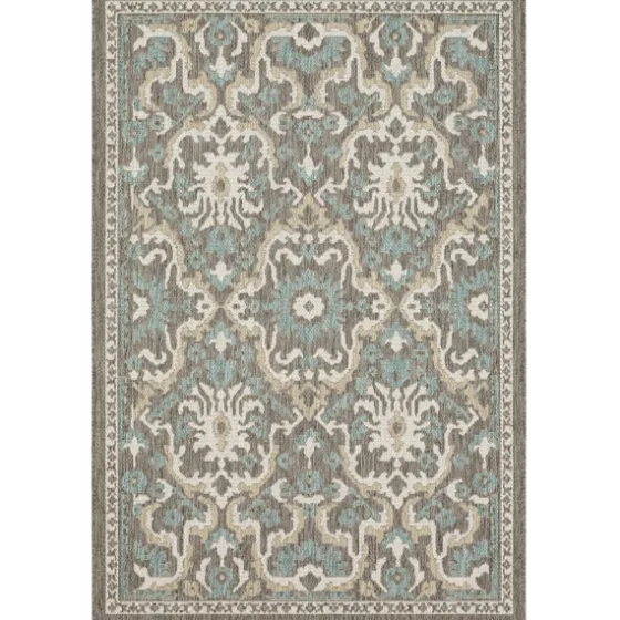 Gray Global Ikat Indoor/Outdoor Area Rug, 5X7-Kirkland's Home Cheap