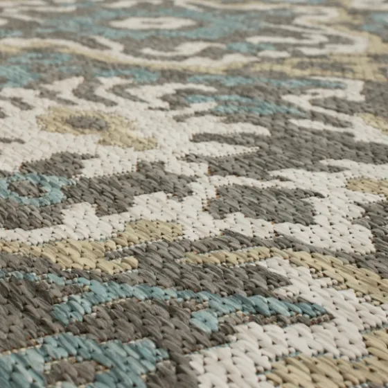Gray Global Ikat Indoor/Outdoor Area Rug, 5X7-Kirkland's Home Cheap