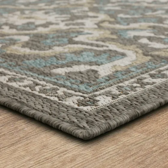 Gray Global Ikat Indoor/Outdoor Area Rug, 5X7-Kirkland's Home Cheap